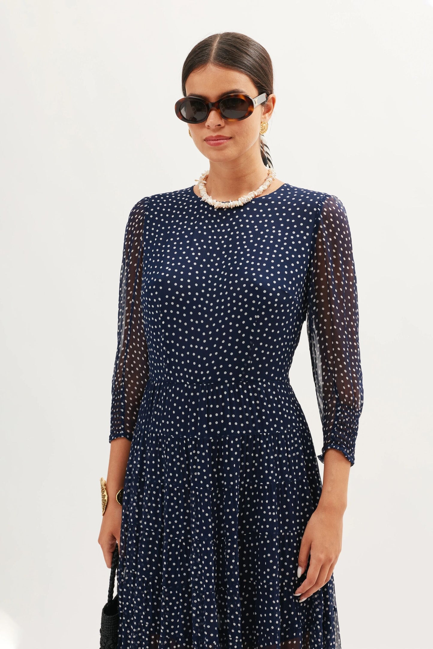 Kristen - Navy Polka Dot