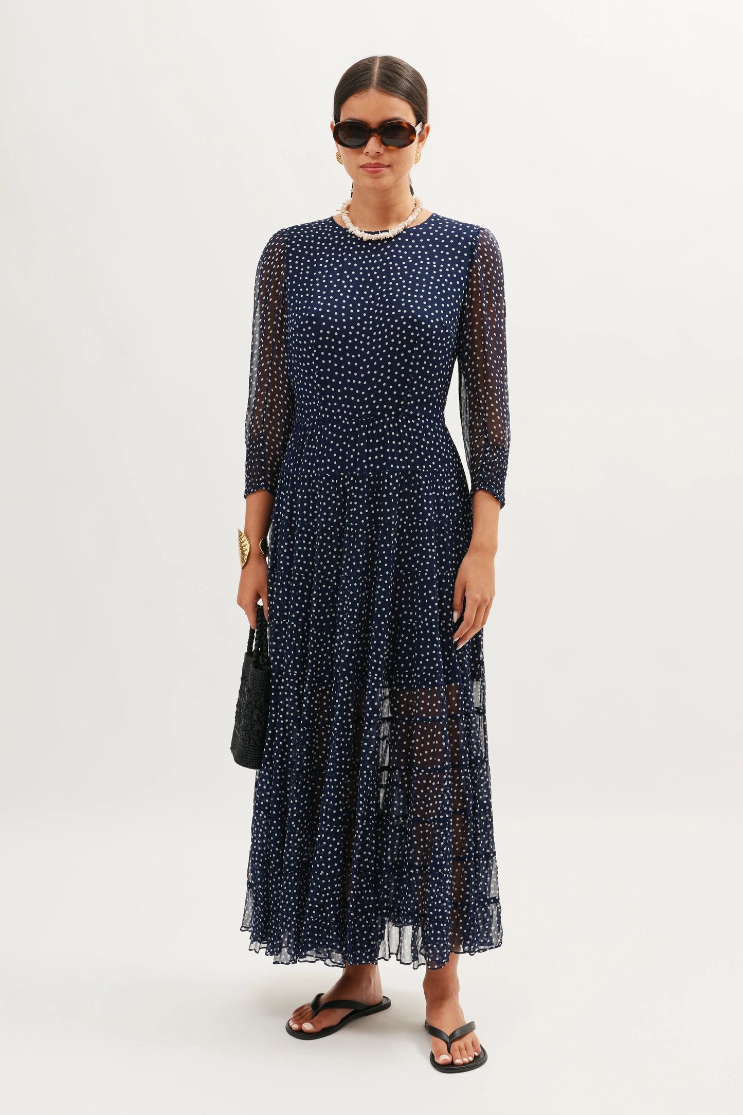 Kristen - Navy Polka Dot