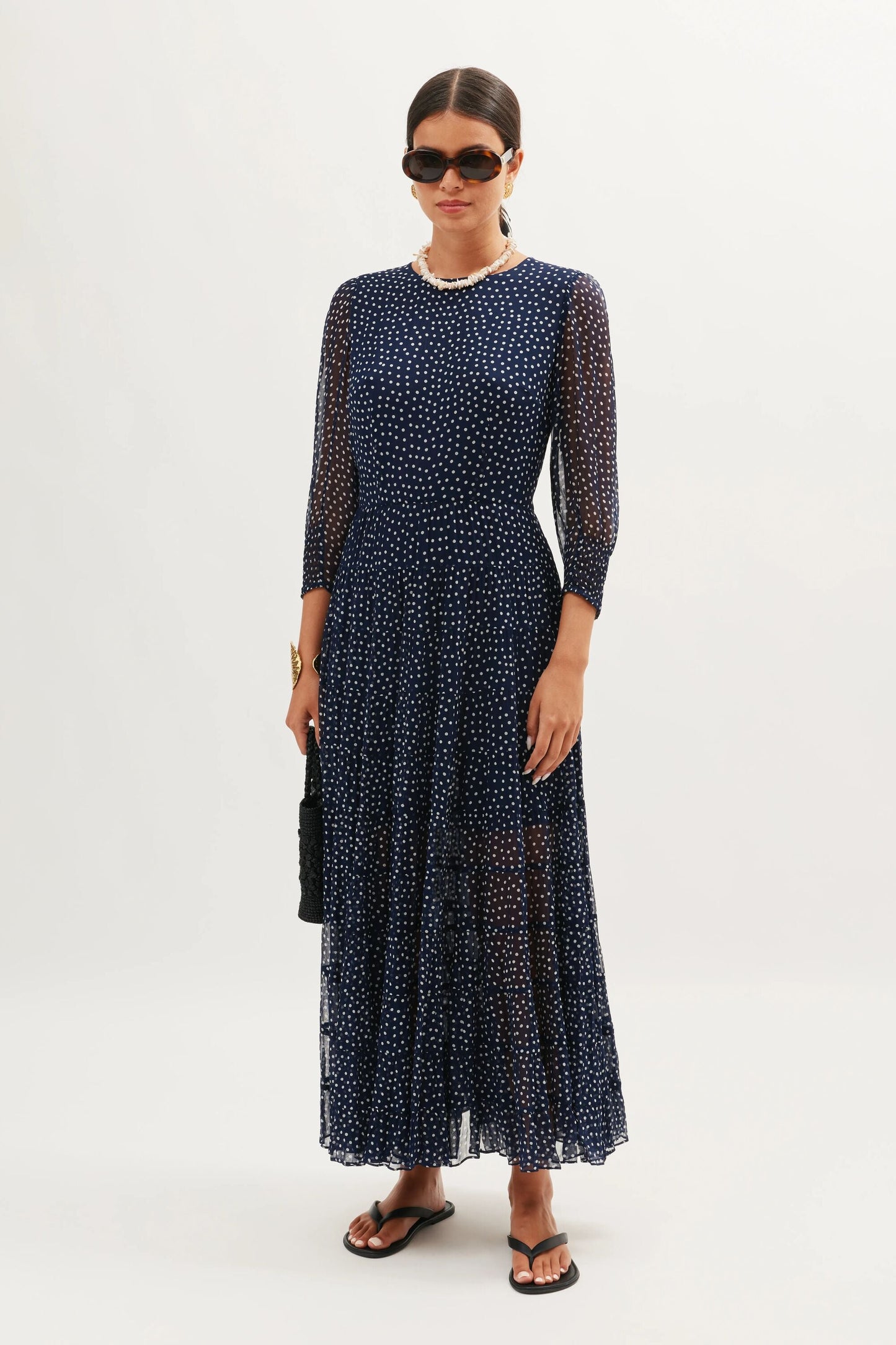 Kristen - Navy Polka Dot