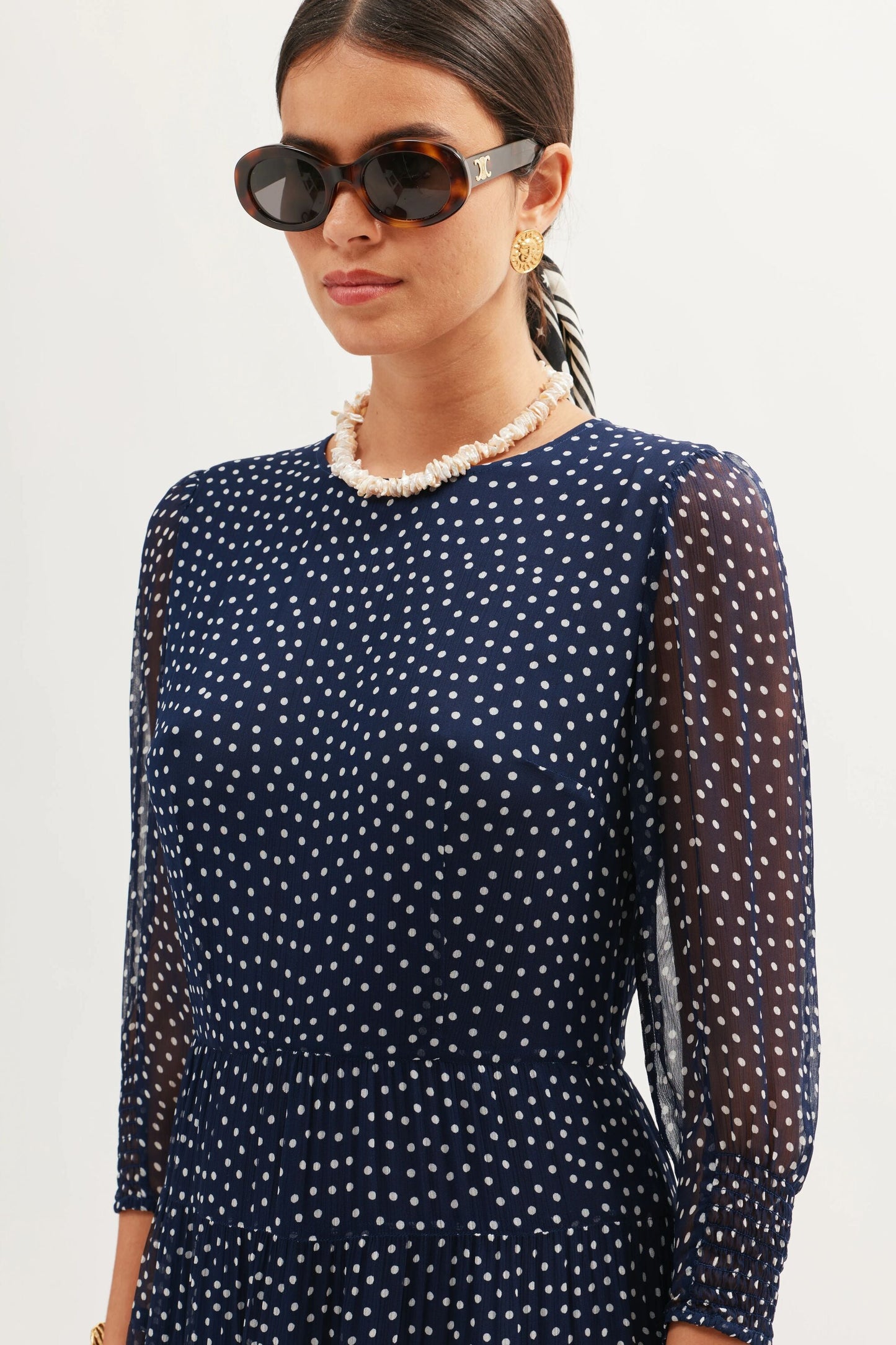 Kristen - Navy Polka Dot